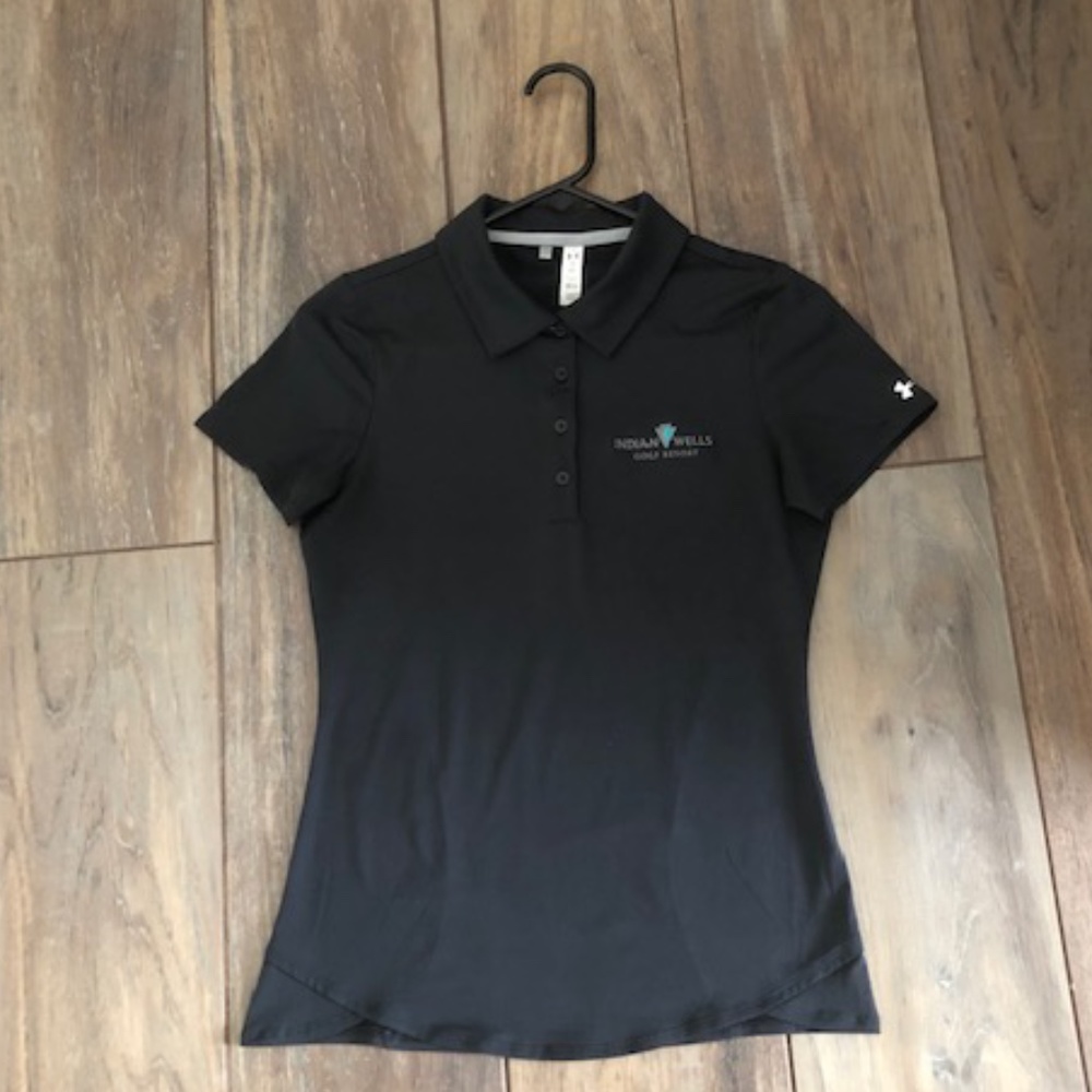 Under Armour Womens Black Polo Short Sleeve Shirt (golf course logo) XS